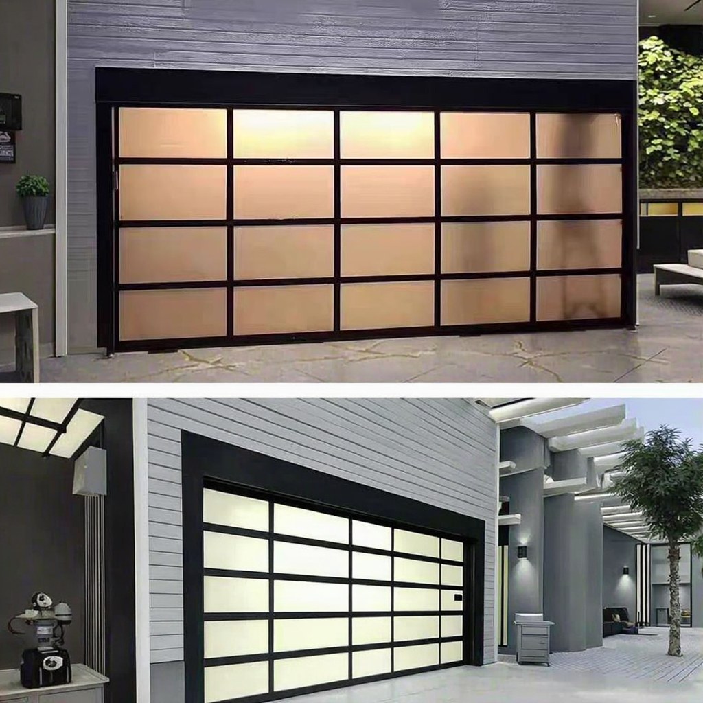 Moderne automatische glazen garagedeur
