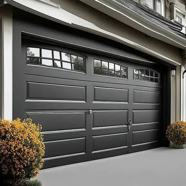 Moderne roestvrijstalen garagedeur